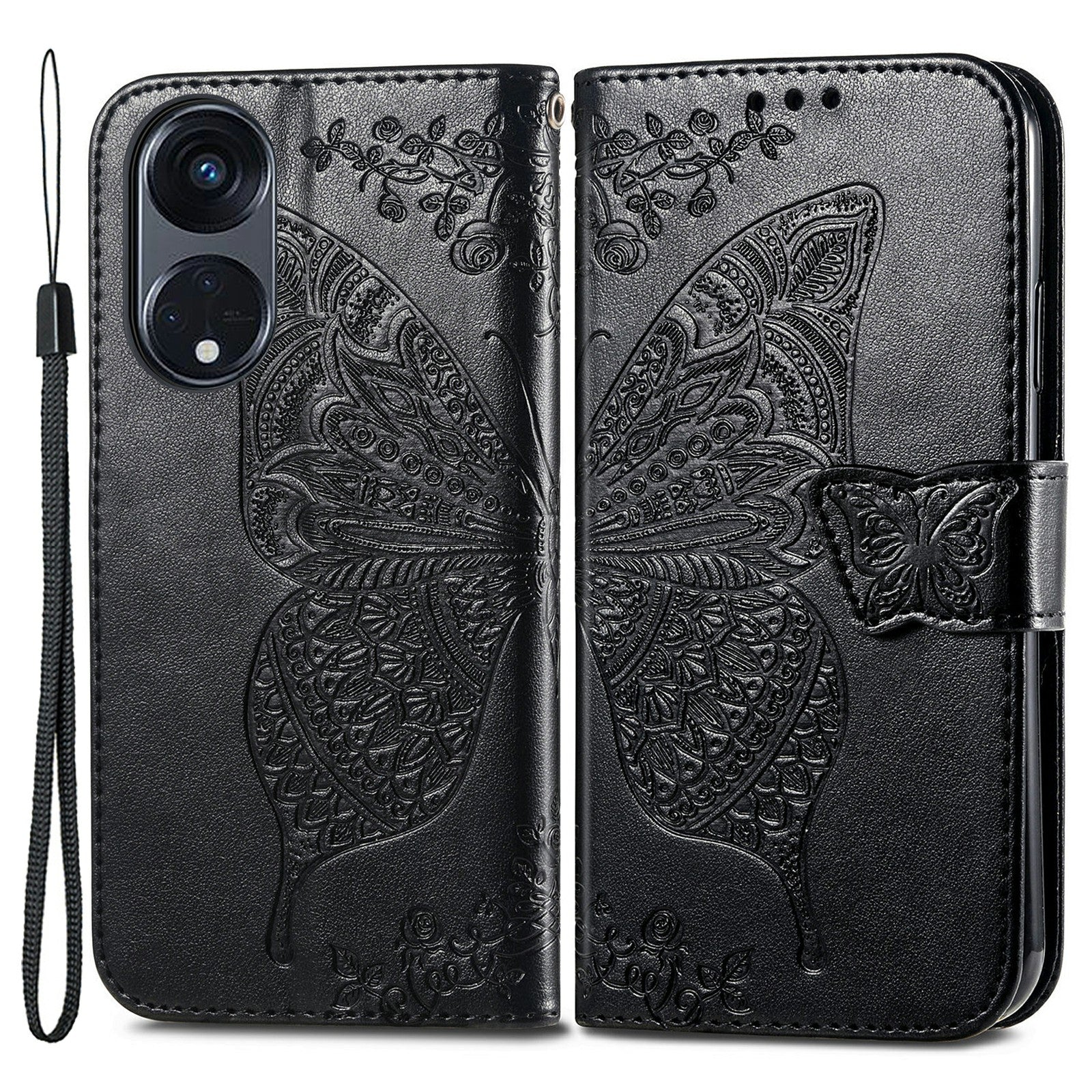 For Oppo Reno8 T 5G A1 Pro 5G PU Leather Wallet Phone Case Butterfly Imprinted Folding Stand Cover For Oppo Reno8 T 5G A1 Pro 5G PU Leather Wallet Phone Case Butterfly Imprinted Folding Stand Cover
